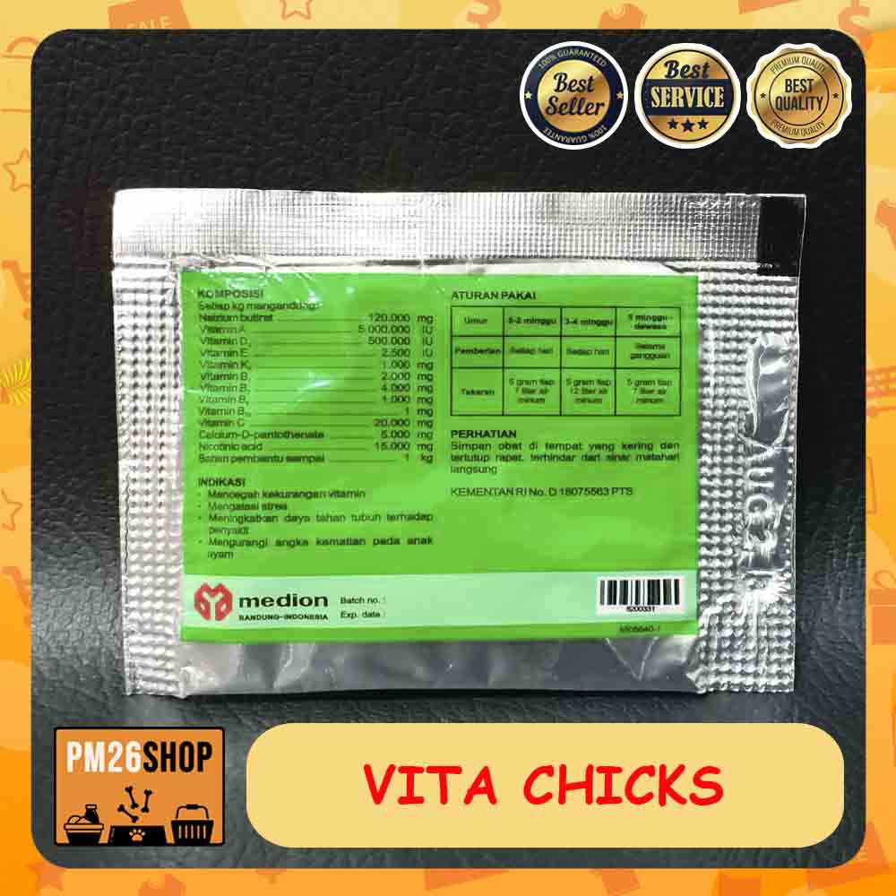 Vitamin untuk Anak Ayam Vita Chicks 5 gr x 5 bungkus