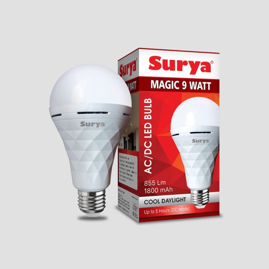 LAMPU EMERGENCY LED SURYA MAGIC 9 WATT LAMPU DARURAT LED BULB 9 WATT LAMPU LED 9 WATT LAMPU LED BULB AC/DC 9 WATT