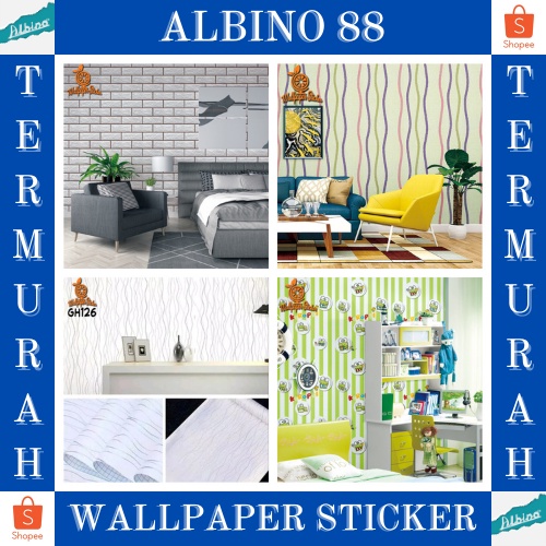 [BAYAR DITEMPAT] PROMO TERMURAH wallpaper dinding motif dan karakter Size 45cm X 1M / Wallsticker Premium QualityMOTIF KARAKTER ELEGANT