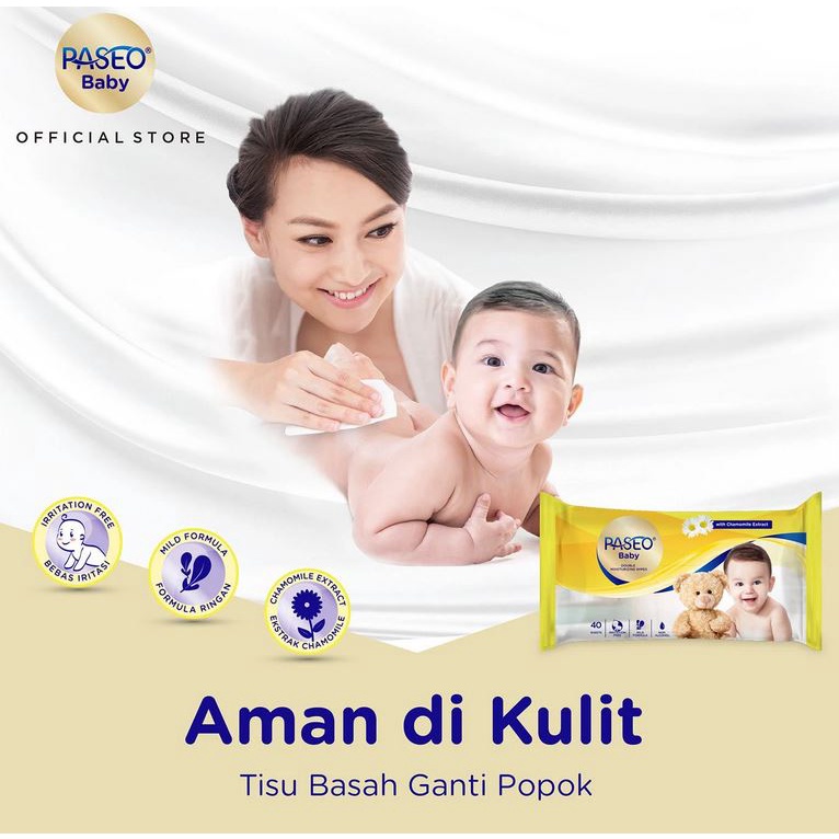 Tissue Basah Paseo Baby Wipes Gazette Chamomile 50 Sheets