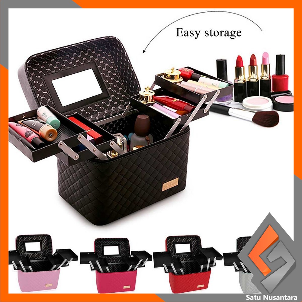 SN-K1 BOX MAKE UP Ruang Besar / Kotak Kosmetik / Makeup Beauty Case / Tas Cosmetic / Koper Kosmetik