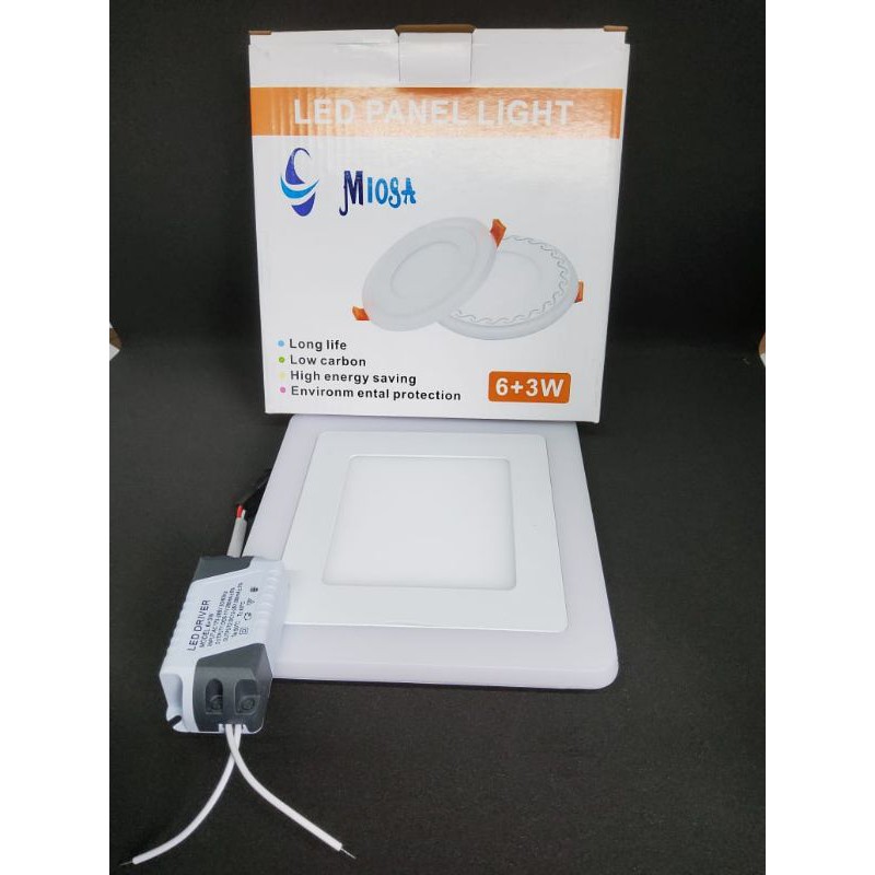 Lampu Downlight LED Panel 6+3 Watt Inbouw Kotak