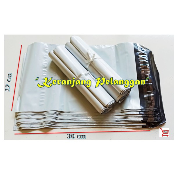 

Polymailer 17x30 warna Putih PremiumTebal/plastik olshop/packing