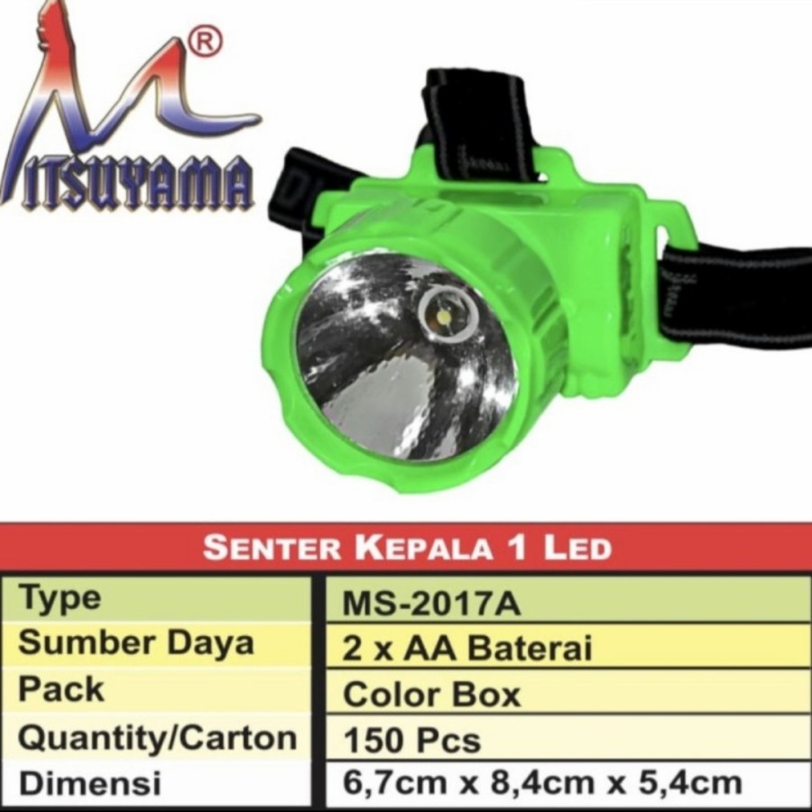 MITSUYAMA MS 2017A SENTER KEPALA LED CAHAYA PUTIH 1W SENTER 1 WATT LED