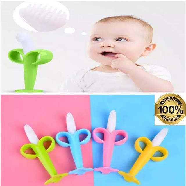 JBI-0026 Mainan Gigitan Bayi Pisang - Teether Baby Model Banana - Sikat Gigi Baby Banana