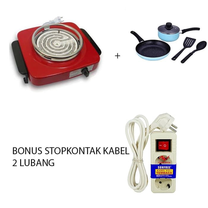 Paket Masak Ekonomis Maspion S300 + Panci Frypan Set Bonus Stopkontak