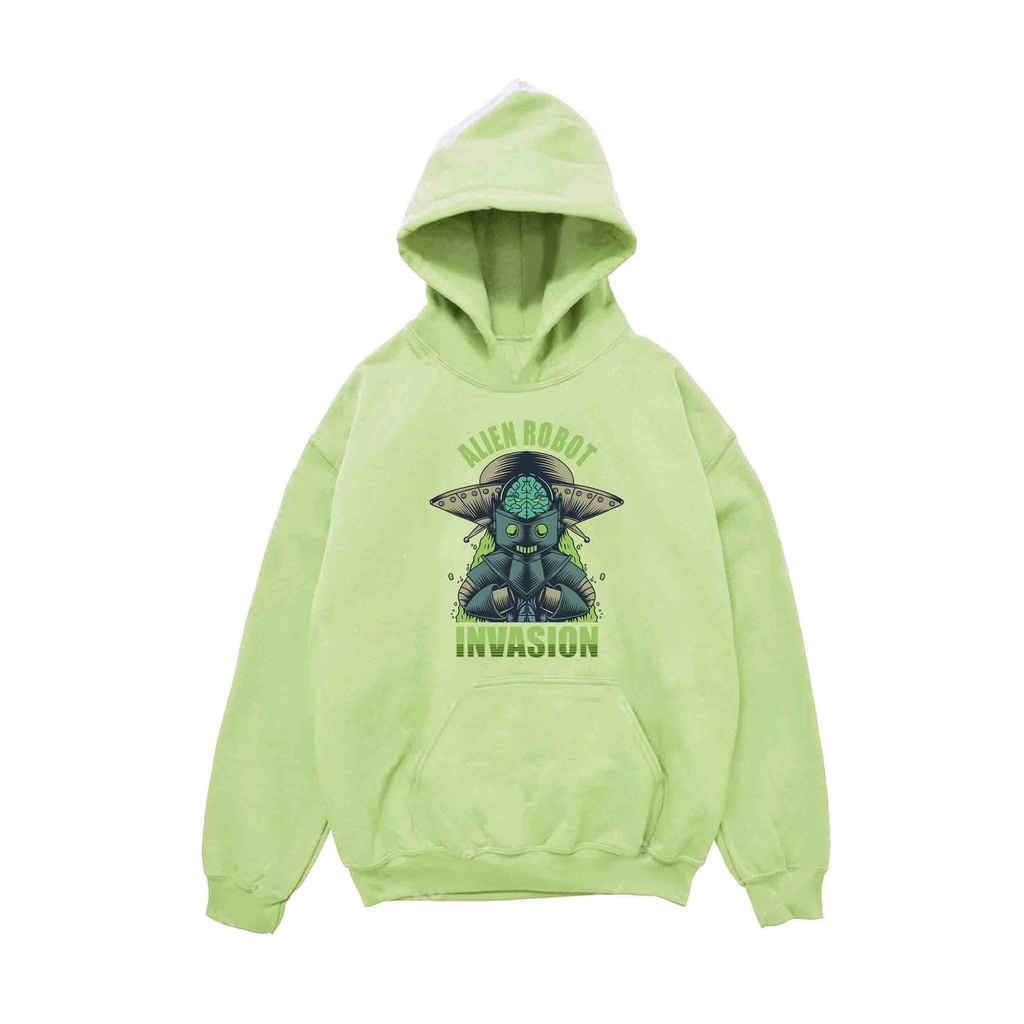 Hoodie Pria Robot Alien Sweater Pria Fleece Size M - XXL