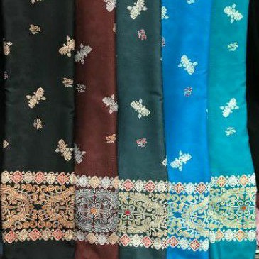 Kain Batik Meteran Premium Emboss Jaguard Hijau Tosca Biru Hitam Coklat