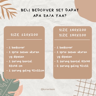 BEDCOVER / BEDCOVER SET SPREI / BEDCOVER SAJA SIZE 200X240 cm