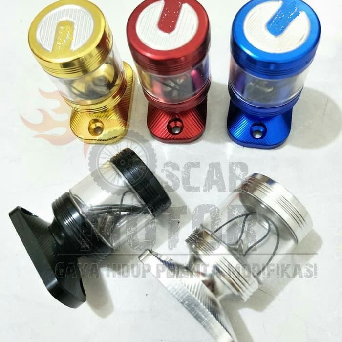 TUTUP MINYAK REM CNC STEMPEL TRANSPARAN KACA VARIASI COVER NMAX BEAT VARIO SCOOPY MIO motor