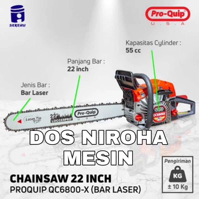 Mesin chainsaw merk Proquip USA QC 6800 X