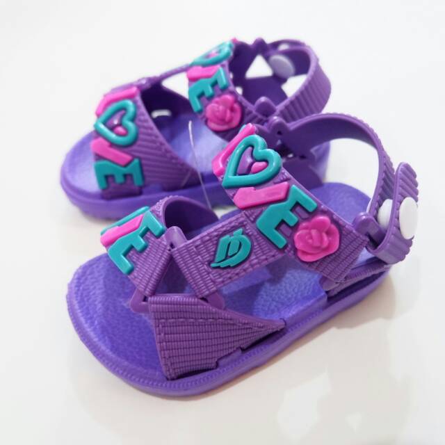 SANDAL KARET TALI GIRL LOVE SIZE 24-29