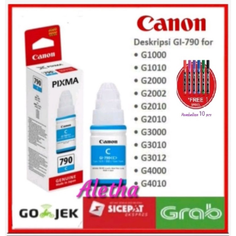 Tinta Printer Canon PIXMA GI-790 GI790 GI 790 Cyan. Original