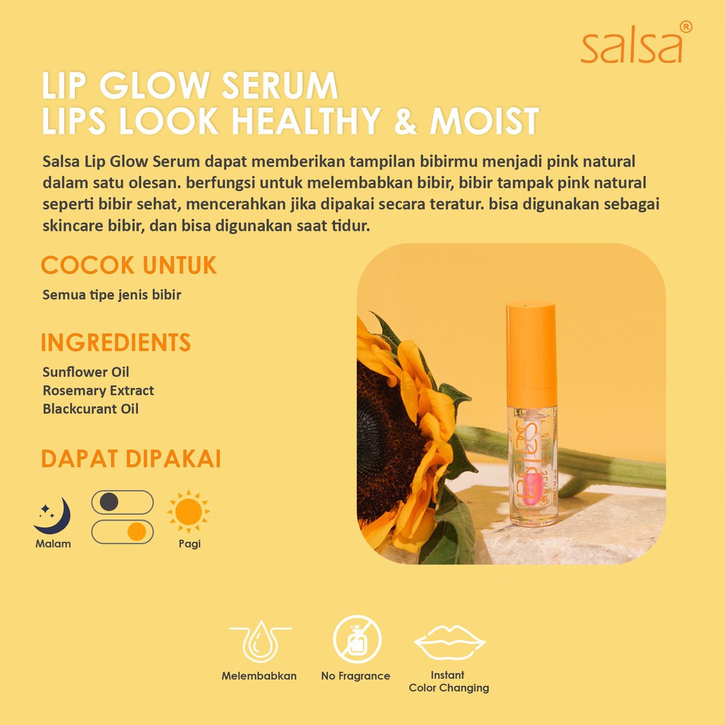 NEW SALSA LIP GLOW SERUM / PELEMBAB BIBIR / SERUM BIBIR / PERAWATAN BIBIR