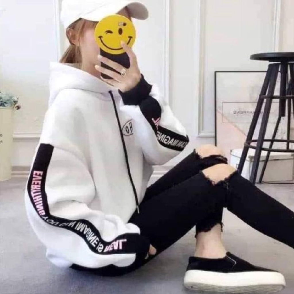 FenishaStore Sweater Hoodie Wanita  WHO EVERYTHING U CAN IMAGINE IS REAL / Sweater Hoodie Korean Style / Sweater Hoodie Terbaru / Sweater Hoodie Trendy / Jaket Wanita Modern / Sweatshirt Wanita Kekinian - Bisa Bayar Ditempat (COD