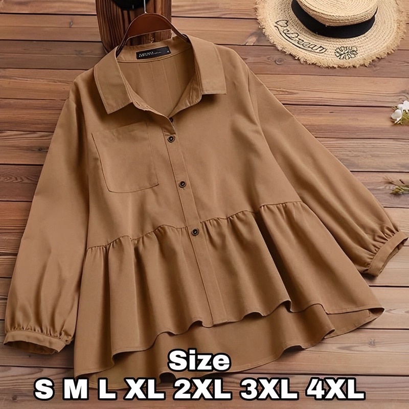 Mota Blouse Kemeja Wanita Big Size Blouse Jumbo Over Size Ukuran S M L XL 2XL 3XL 4XL XXL XXXL XXXXL 2L 3L 4L 5L Kemeja Casual Korea