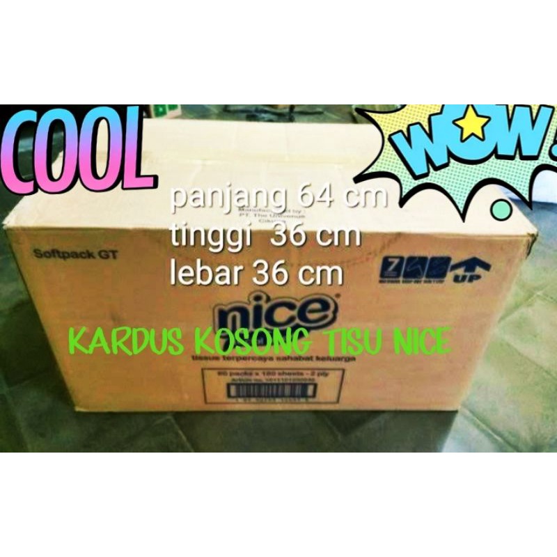 

kardus / kerdus / dus / karton / nice 180 sheet / kosong / p x l x t / 64 x 36 x 36 / untuk pindahan