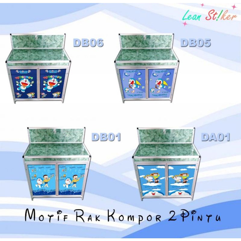 Stiker rak meja kompor motif doraemon