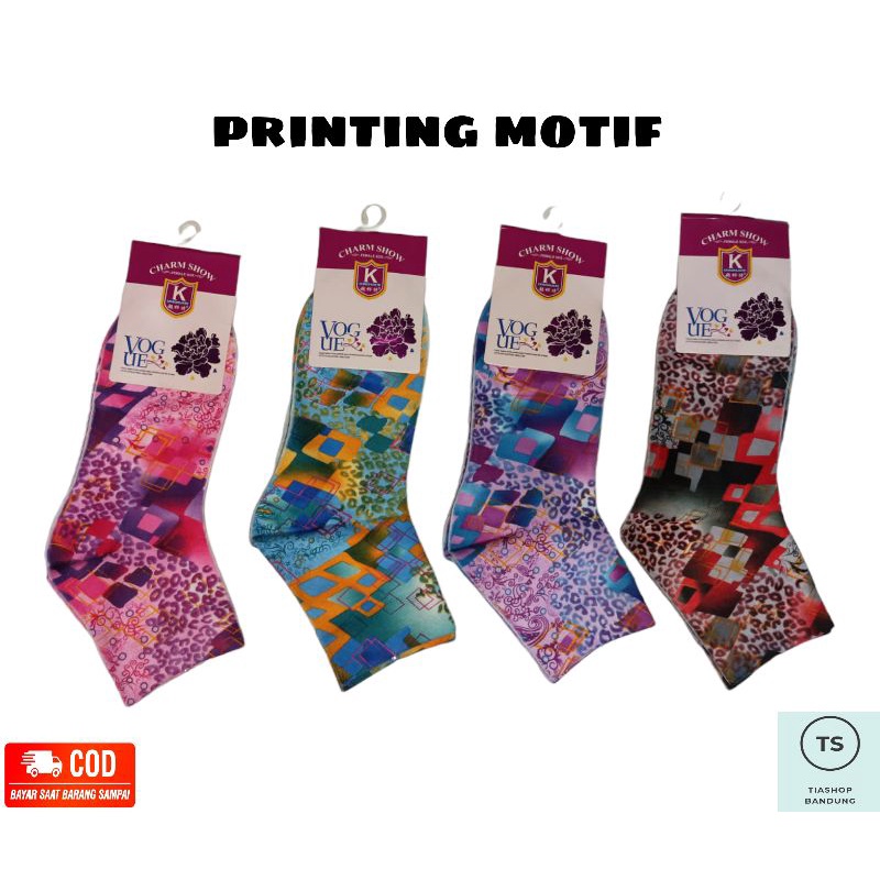 Kaos Kaki Printing Muslimah || Kaos Kaki Pendek Wanita || Kaos Kaki Printing