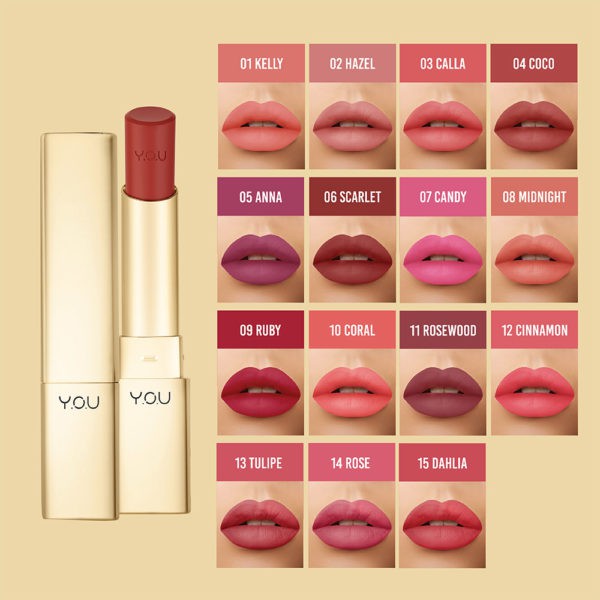 ❤️GROSIR❤️ Y.O.U The Gold One Color Stay Matte Lipstick 3.2g by you