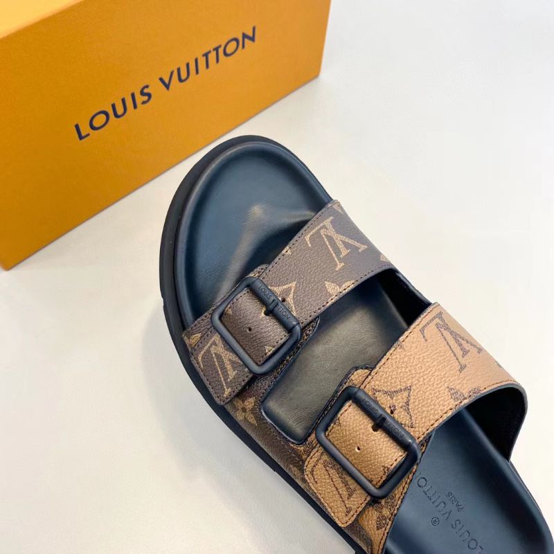 sandal lv pria slide selop flat slippers cowok sendal mirror