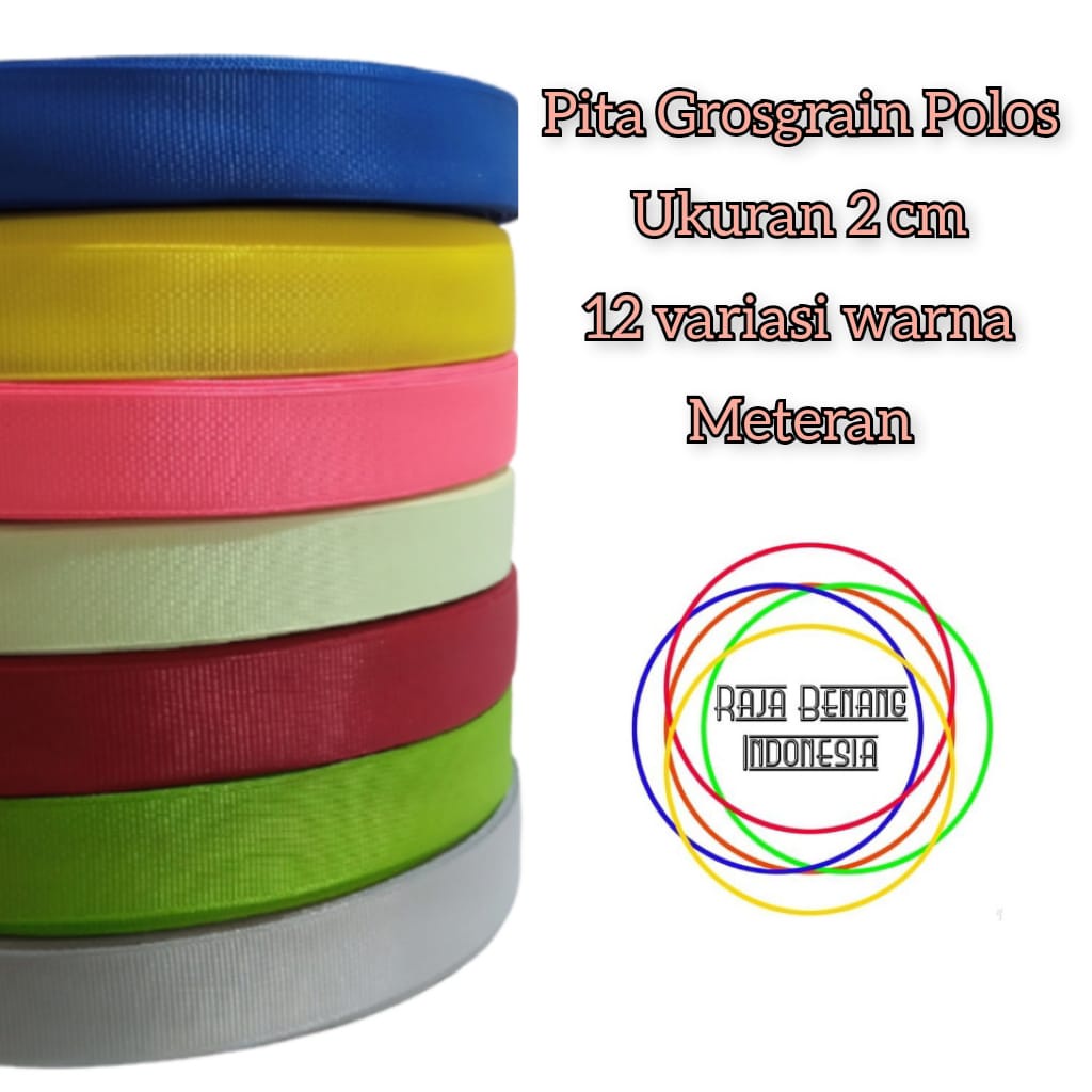 

Pita Grossgrain Polos / Pita kado / Pita Souvenir 2 cm ( 3/4 inch ) meteran
