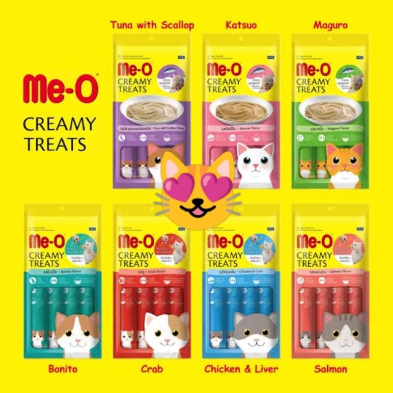 Meo Creamy Treats Liquid (Snack Makanan Kucing) 4x15gr