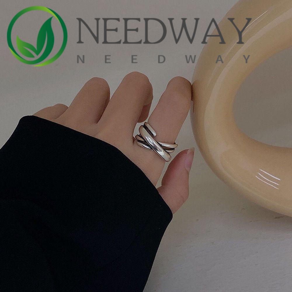 Needway  Trendy Korean Style Ring Retro Female Finger Ring Opening Adjustable Ring Men Roman Numeral Irregular Cool Punk Style Alloy Couple Ring