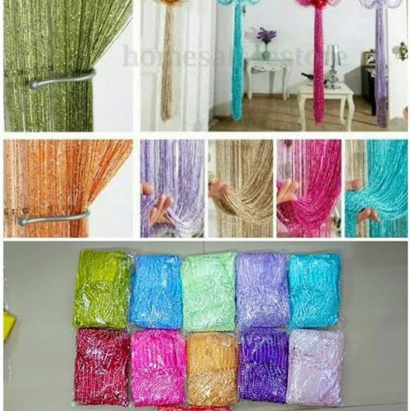 TIRAI gliter /tirai pintu polos/warna RANDOM