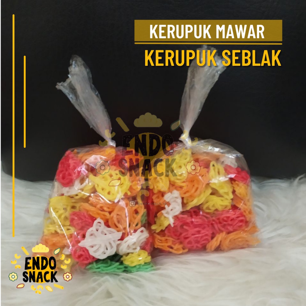 250gr Kerupuk mawar untuk seblak, digoreng