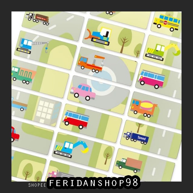 

BT736 TOY CARS MEDIUM BEST STICKER LABEL NAMA WATERPROOF MOBIL CUTE TRANSPORT BY FERIDANSHOP98