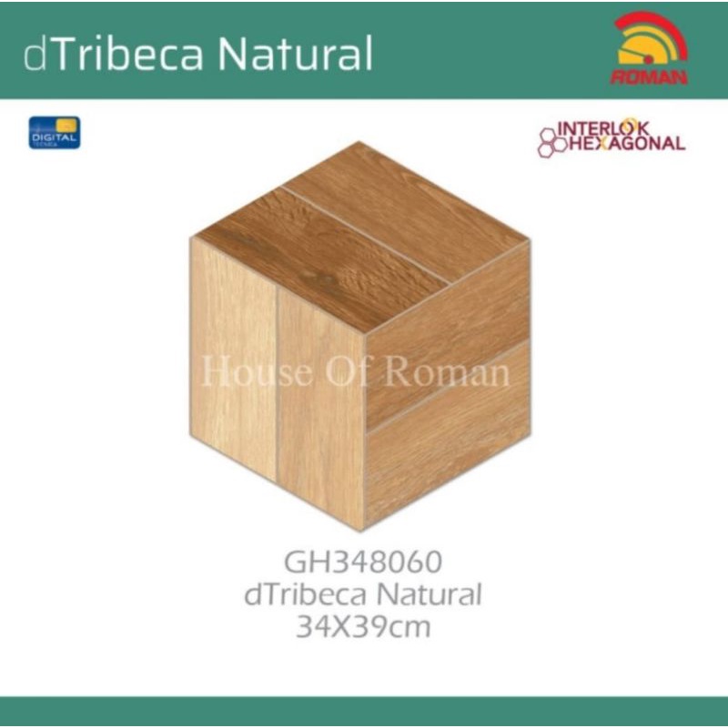 Keramik Roman Hexagonal dTribeca Natural / Keramik Segienam / Keramik Hexagonal / Keramik Lantai / K