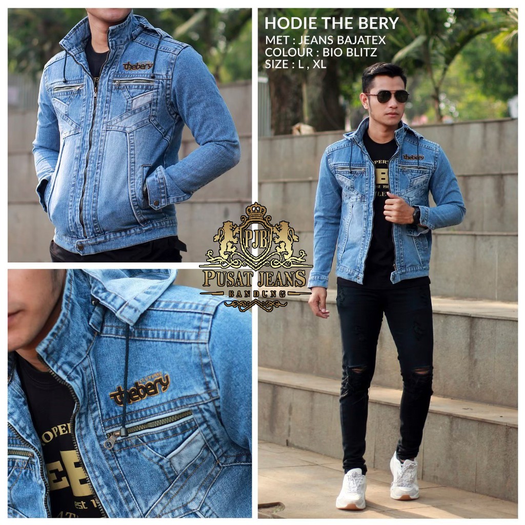 RCL - JAKET JEANS HODIE PRIA THE BERY SCRUB COWOK THE BERRY SPRAY DENIM ORIGINAL THEBERY PREMIUM