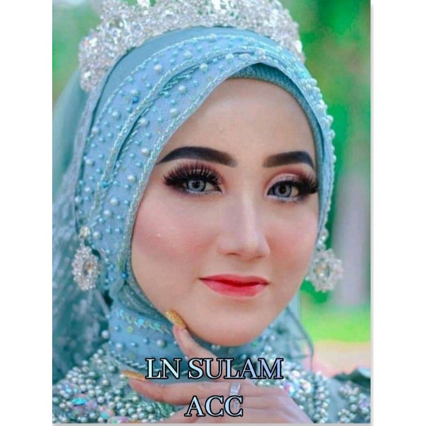 Slayer pengantin payet DIAMOND PELANGI veil Hijab instan jilbab kerudung telekung berkualitas Batu resin pelangi premium mutiara berkualitas anti luntur anti bladus panjang samping 150 cm mewah terbaru bride gaun wedding selendang pengantin veile fashion