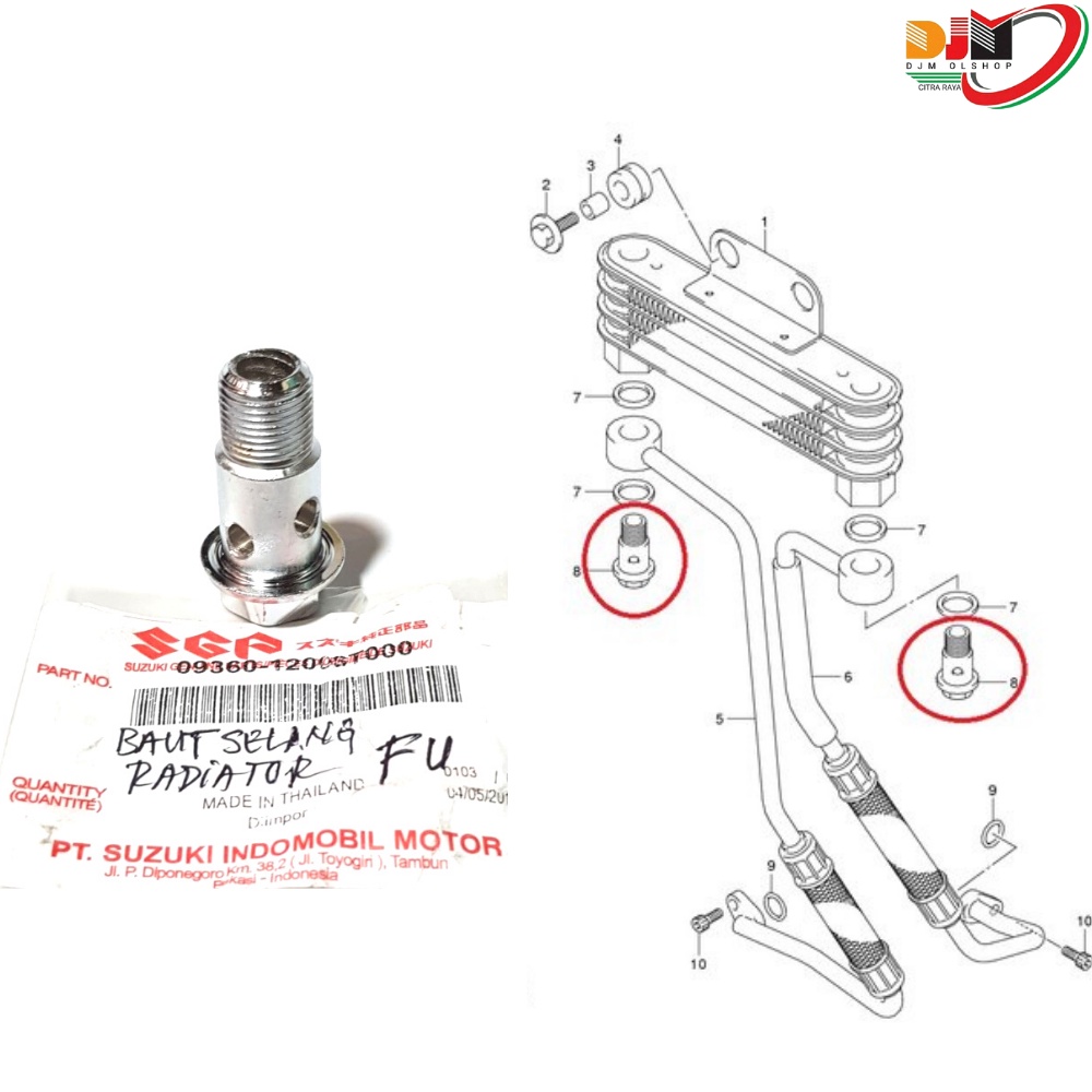 Baut Selang Oli Radiator Suzuki Satria Fu 150 BOLD UNION Original SGP 09360-12006-000