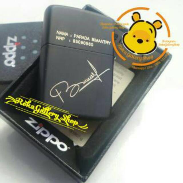 Korek zippo custom grafir tanda tangan