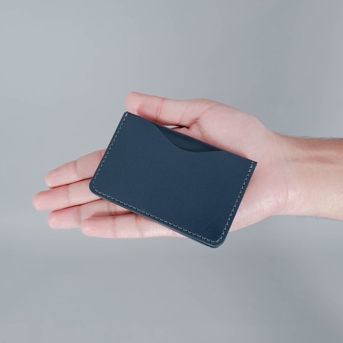 UNKL347 Dompet Kartu Kulit Minimalis Biru DUNE II