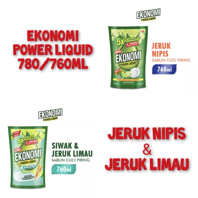 EKONOMI Power Liquid Sabun Cuci Piring 650ml