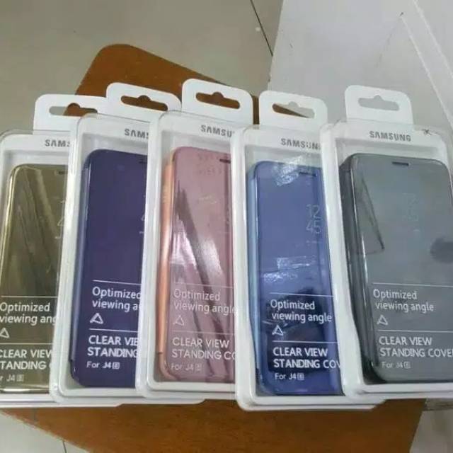 lip Case Samsung Galaxy J4 2018 Clear View Mirror Standing Cover