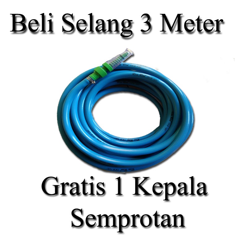 SELANG AIR ELASTIS DOP + SEMPROTAN AIR LURUS PLASTIK