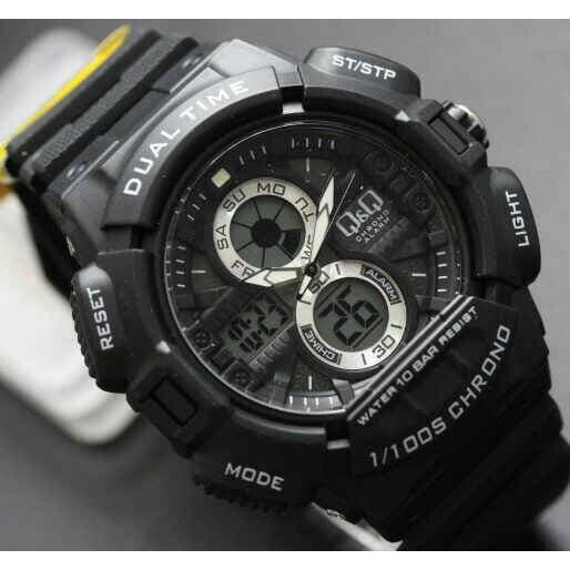 MUST HAVE Jam Tangan Pria Sport QnQ QQ Q&Q GW81J Original GW81 Hitam Putih TERMURAH