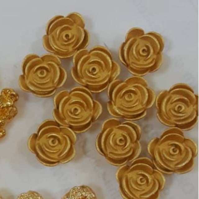 1 pict Charm mawar mainan emas hongkong premium