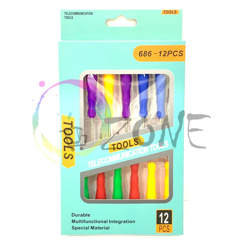 OBENG SET 12 IN 1 KODE 686 - OBENG HANDPHONE MULTI FUNGSI