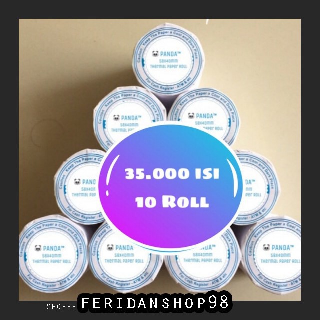 

FS1 KERTAS THERMAL KERTAS KASIR STRUK ATK PAPER ROLL 58X40MM THERMAL POS RECEIPT PRINTER BY FERIDANS