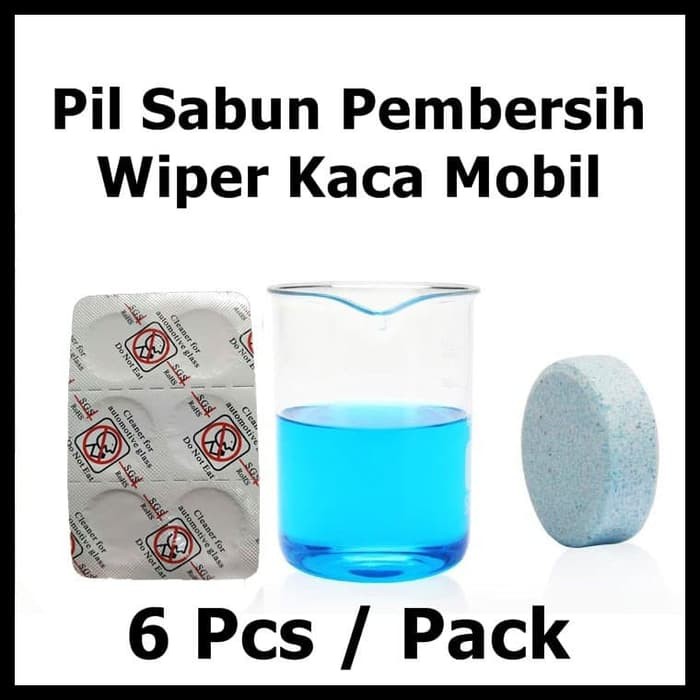 SGS Pil Sabun Pembersih Wiper Kaca Mobil Auto Glass Cleaner 6 Pcs