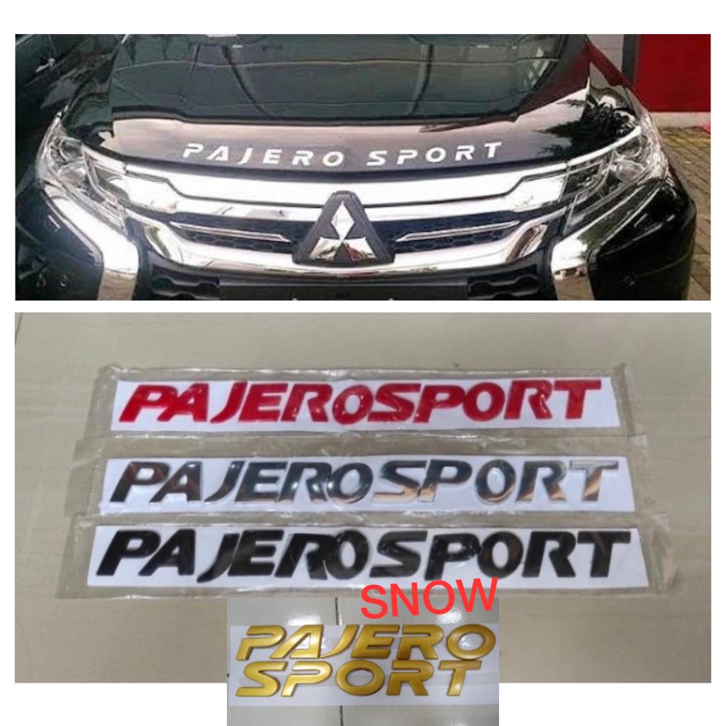 Emblem Kap Mesin Pajero Sport Merah Hitam Chrome Gold