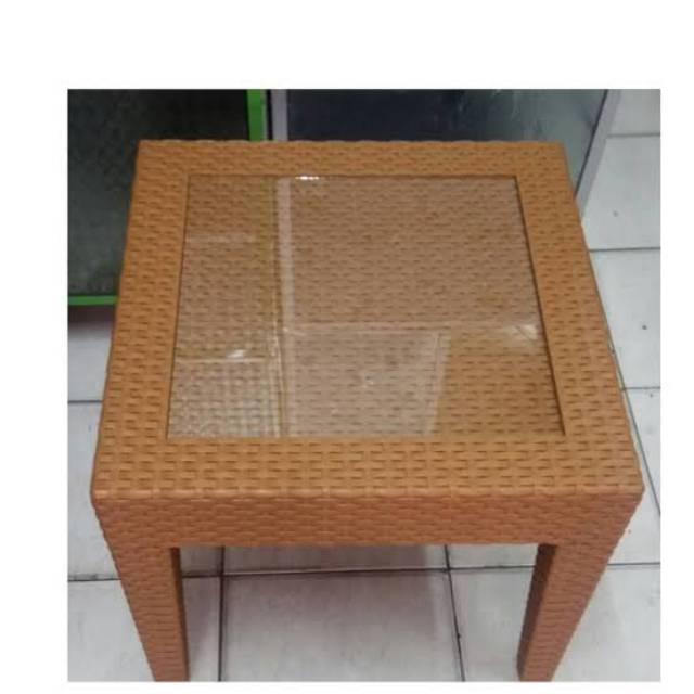 Meja plastik kaca napolly