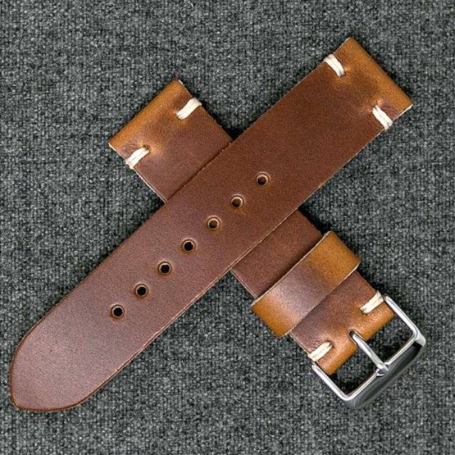 Strap jam tangan kulit asli 22mm tanned
