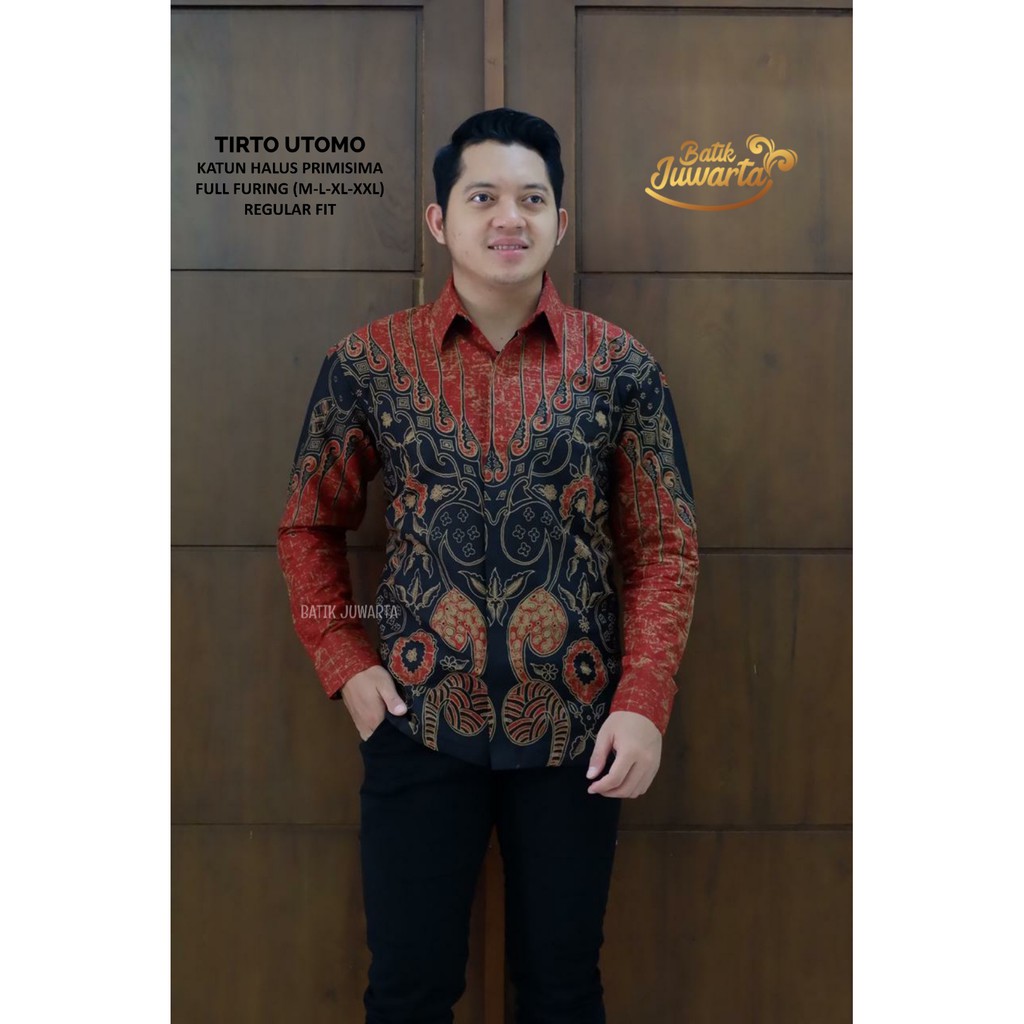 TIRTO UTOMO Kemeja Batik Pria Full Furing Bahan Katun Halus Primisima