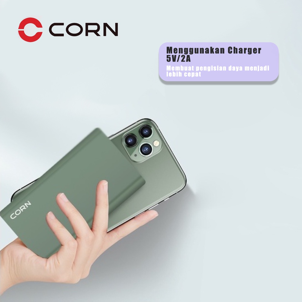 CORN DW018 10000mAh PowerBank 20W Original Fast Charging Bank Daya Aluminum Type-C &amp; Micro USB Kapasitas Nyata Ultrathin Quick Charge 3.0